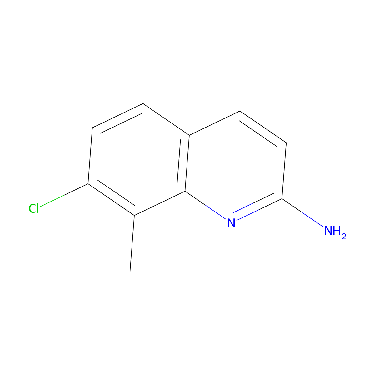 7-Chloro-8-methylquinolin-2-amine molecular structure, CAS 1339747-91-9