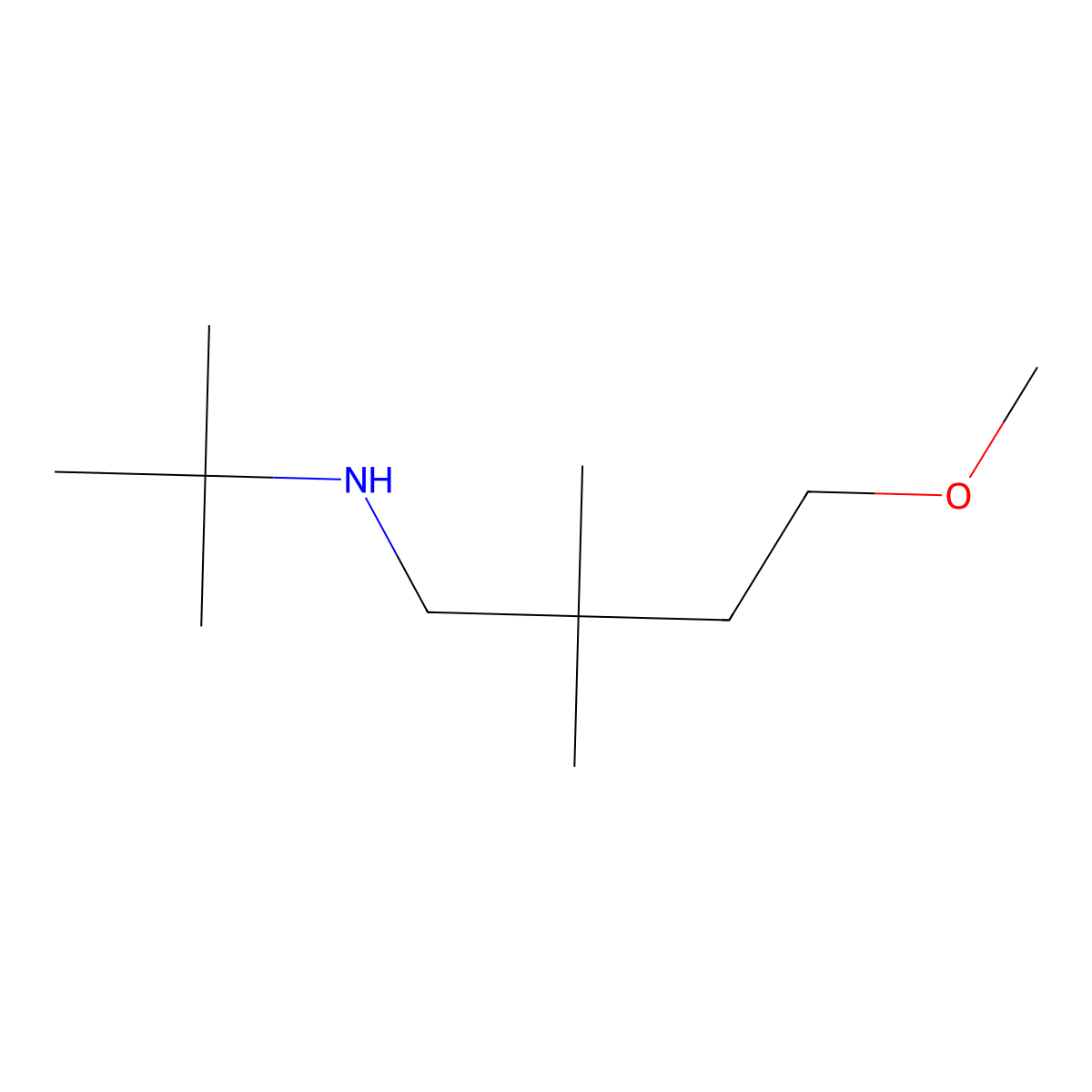 Tert-butyl(4-methoxy-2,2-dimethylbutyl)amine molecular structure, CAS 1339749-81-3