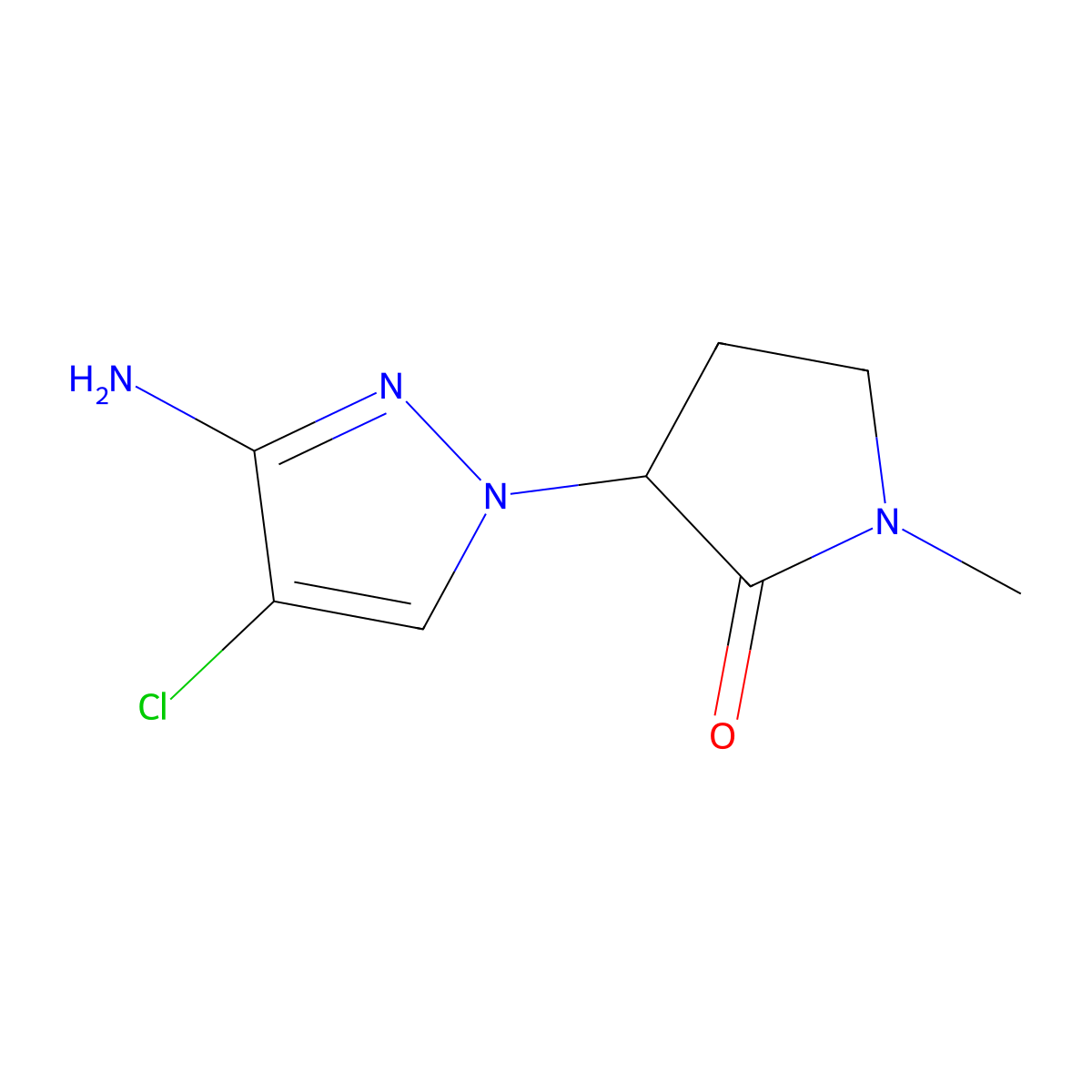3-(3-Amino-4-chloro-1H-pyrazol-1-YL)-1-methylpyrrolidin-2-one molecular structure, CAS 1339751-69-7