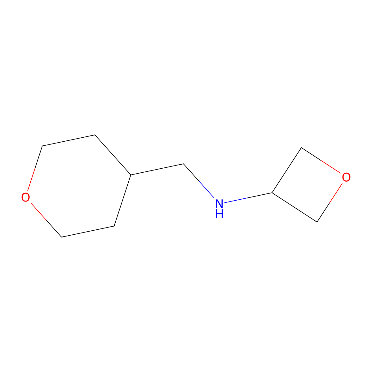 N-[(oxan-4-yl)methyl]oxetan-3-amine molecular structure, CAS 1339752-62-3