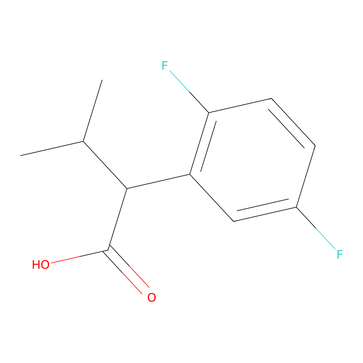 2-(2,5-Difluorophenyl)-3-methylbutanoic acid molecular structure, CAS 1339754-82-3