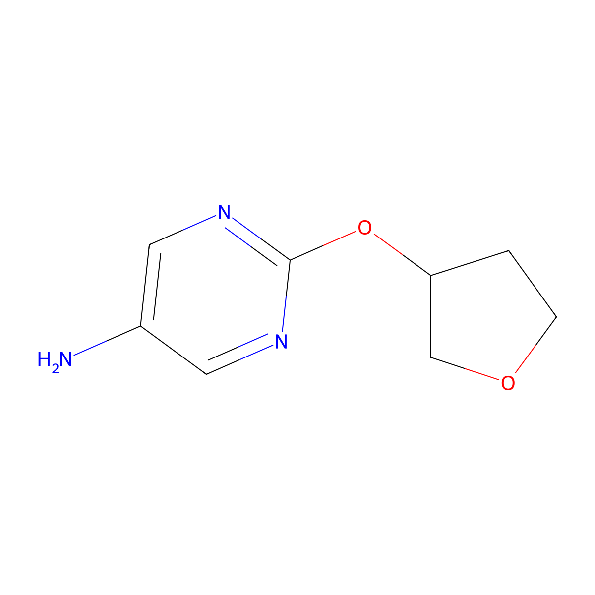 2-(Oxolan-3-yloxy)pyrimidin-5-amine molecular structure, CAS 1339758-57-4