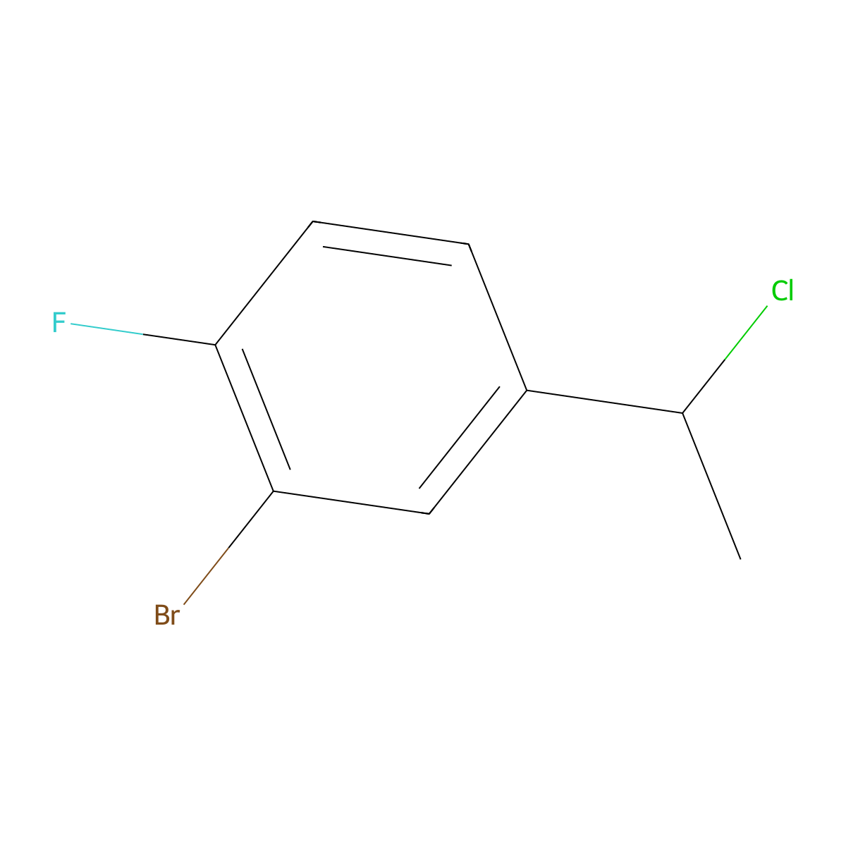 2-Bromo-4-(1-chloroethyl)-1-fluorobenzene molecular structure, CAS 1339759-56-6