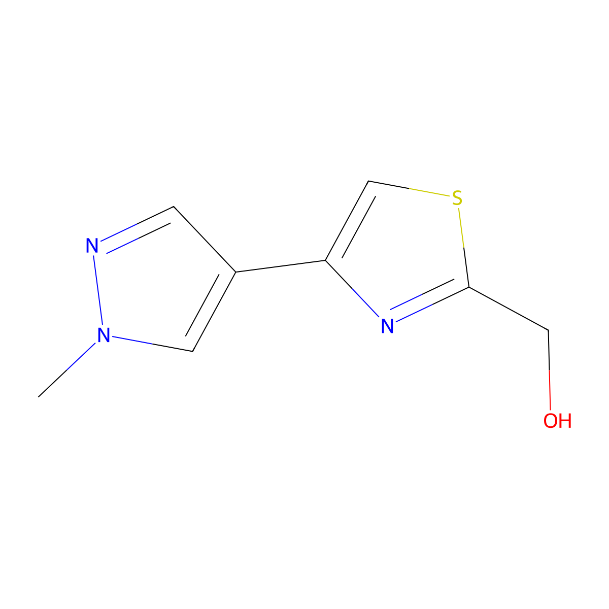 (4-(1-Methyl-1H-pyrazol-4-yl)thiazol-2-yl)methanol molecular structure, CAS 1339761-12-4
