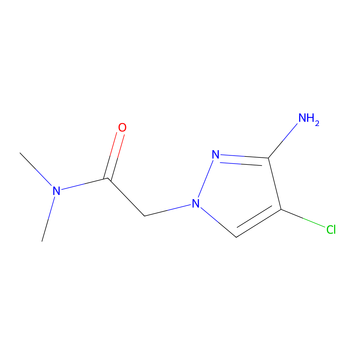 2-(3-amino-4-chloro-1H-pyrazol-1-yl)-N,N-dimethylacetamide molecular structure, CAS 1339763-35-7