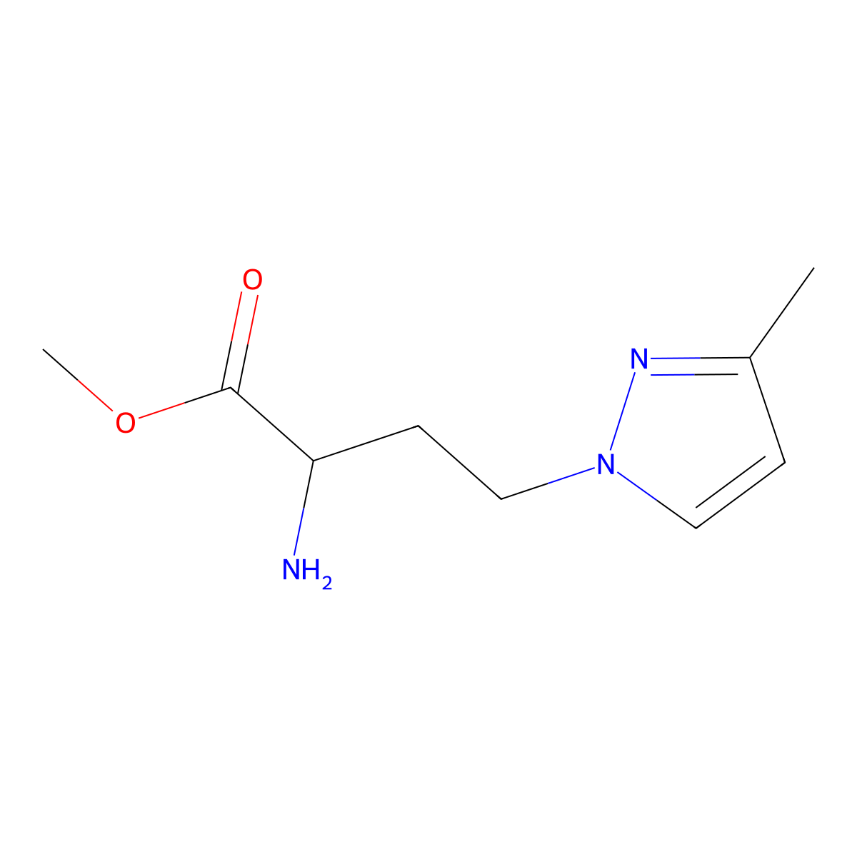 Methyl 2-amino-4-(3-methyl-1h-pyrazol-1-yl)butanoate molecular structure, CAS 1339763-53-9