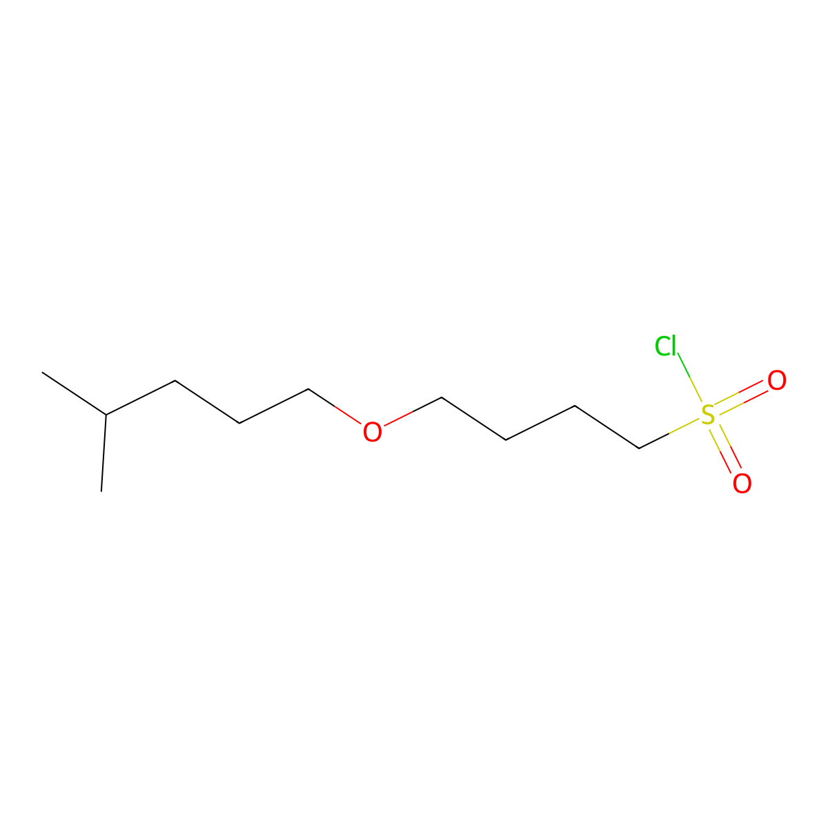 4-((4-Methylpentyl)oxy)butane-1-sulfonyl chloride molecular structure, CAS 1339766-33-4