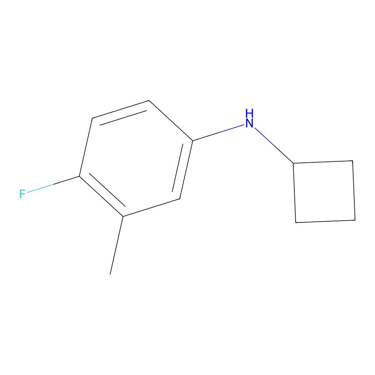 N-cyclobutyl-4-fluoro-3-methylaniline molecular structure, CAS 1339767-42-8