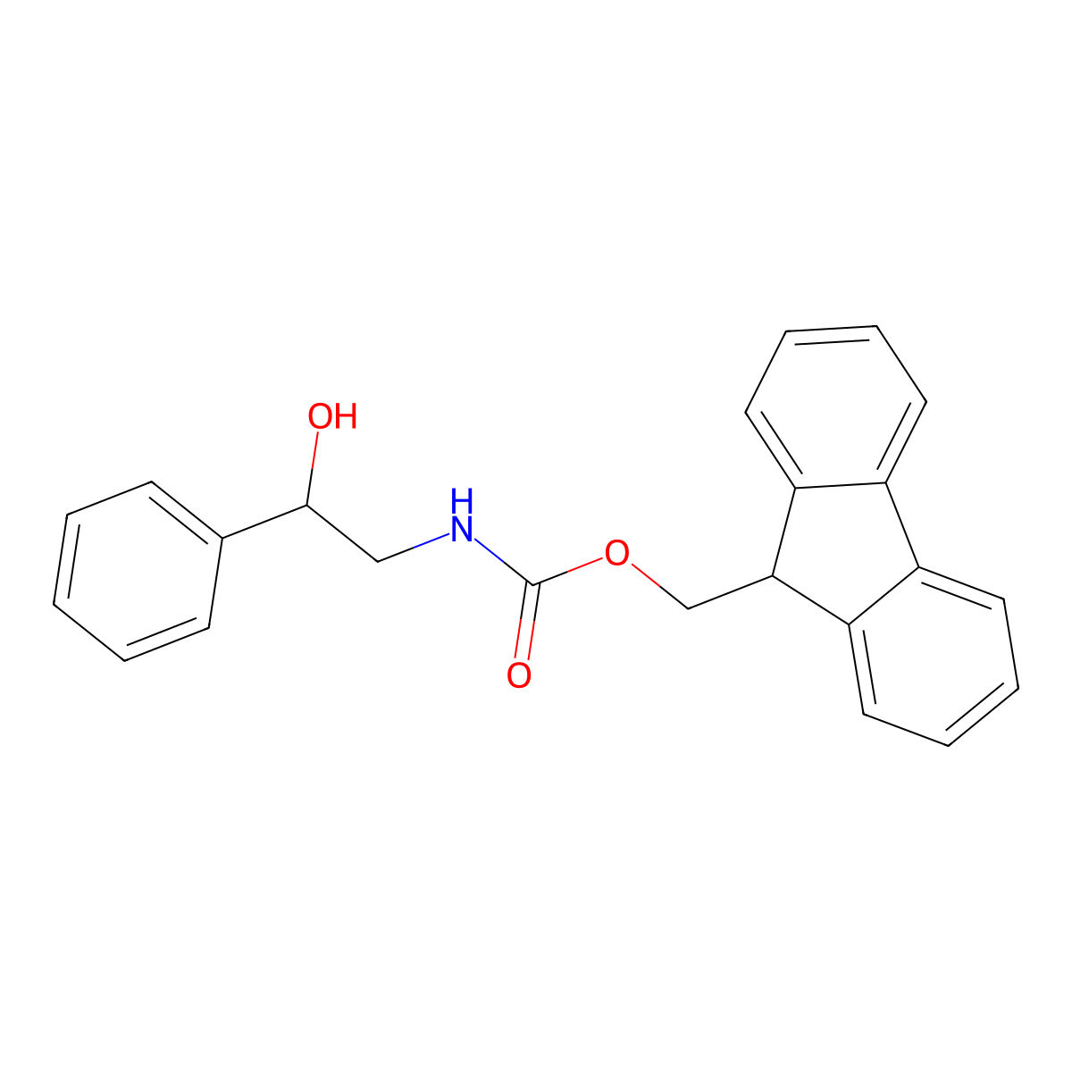 (9H-fluoren-9-yl)methyl N-(2-hydroxy-2-phenylethyl)carbamate molecular structure, CAS 1339767-48-4