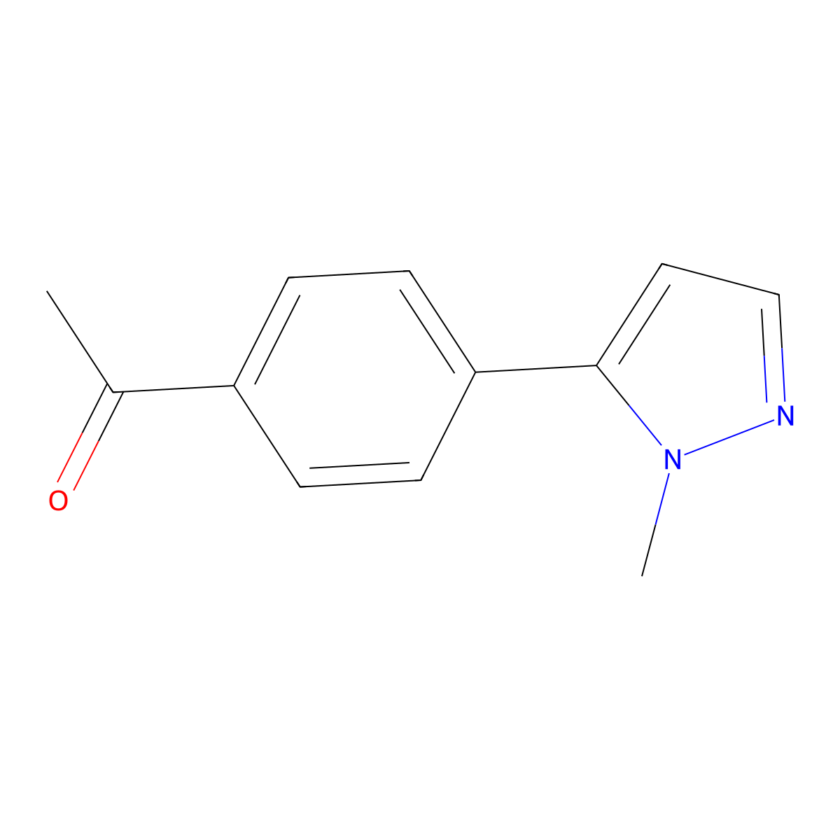 1-[4-(1-Methyl-1H-pyrazol-5-yl)phenyl]ethan-1-one molecular structure, CAS 1339768-42-1