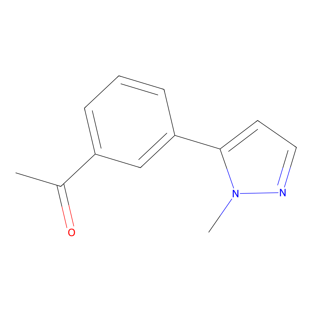 1-[3-(1-Methyl-1H-pyrazol-5-yl)phenyl]ethan-1-one molecular structure, CAS 1339768-51-2