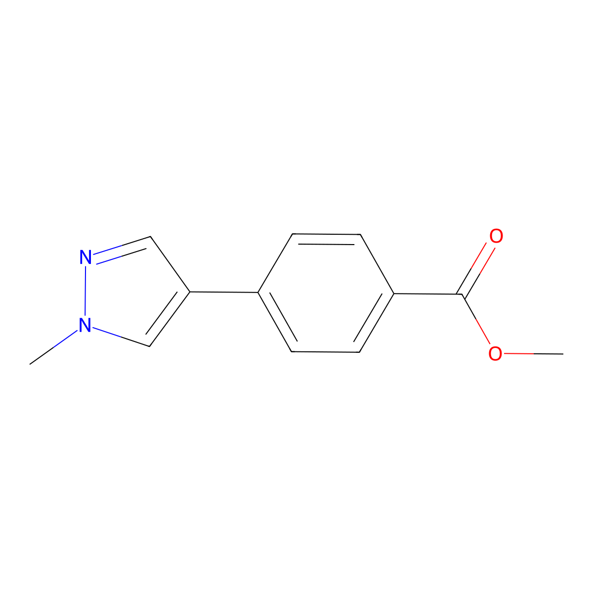 methyl 4-(1-methyl-1H-pyrazol-4-yl)benzoate molecular structure, CAS 1339768-73-8