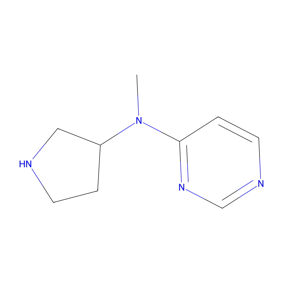 N-methyl-N-(pyrrolidin-3-yl)pyrimidin-4-amine molecular structure, CAS 1339769-18-4