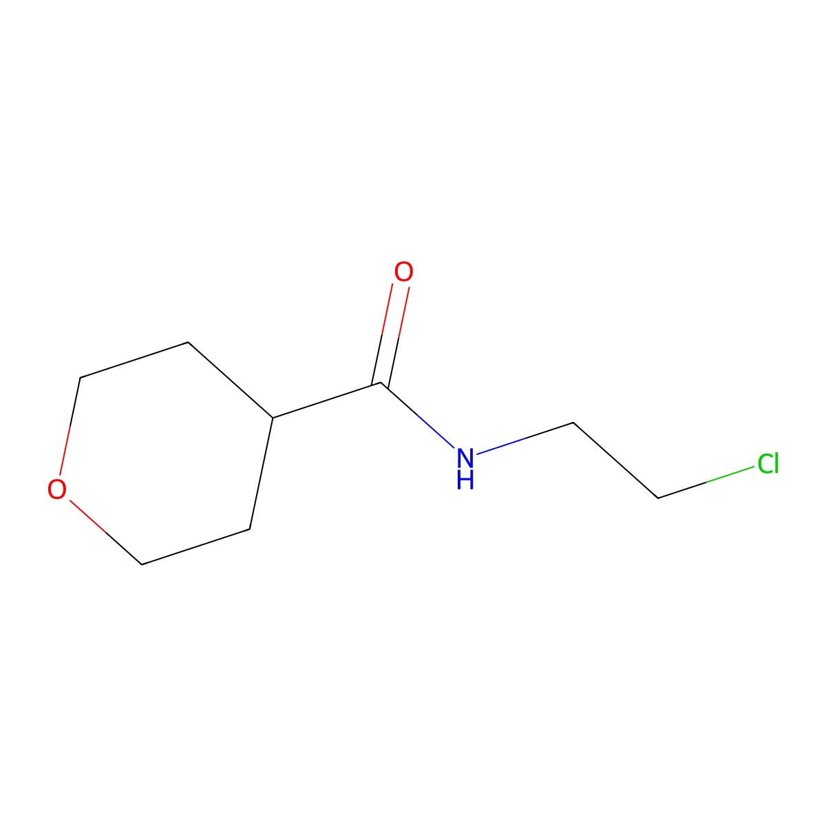 N-(2-chloroethyl)oxane-4-carboxamide molecular structure, CAS 1339771-70-8