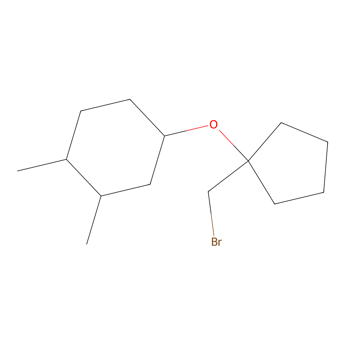 4-((1-(Bromomethyl)cyclopentyl)oxy)-1,2-dimethylcyclohexane molecular structure, CAS 1339774-55-8