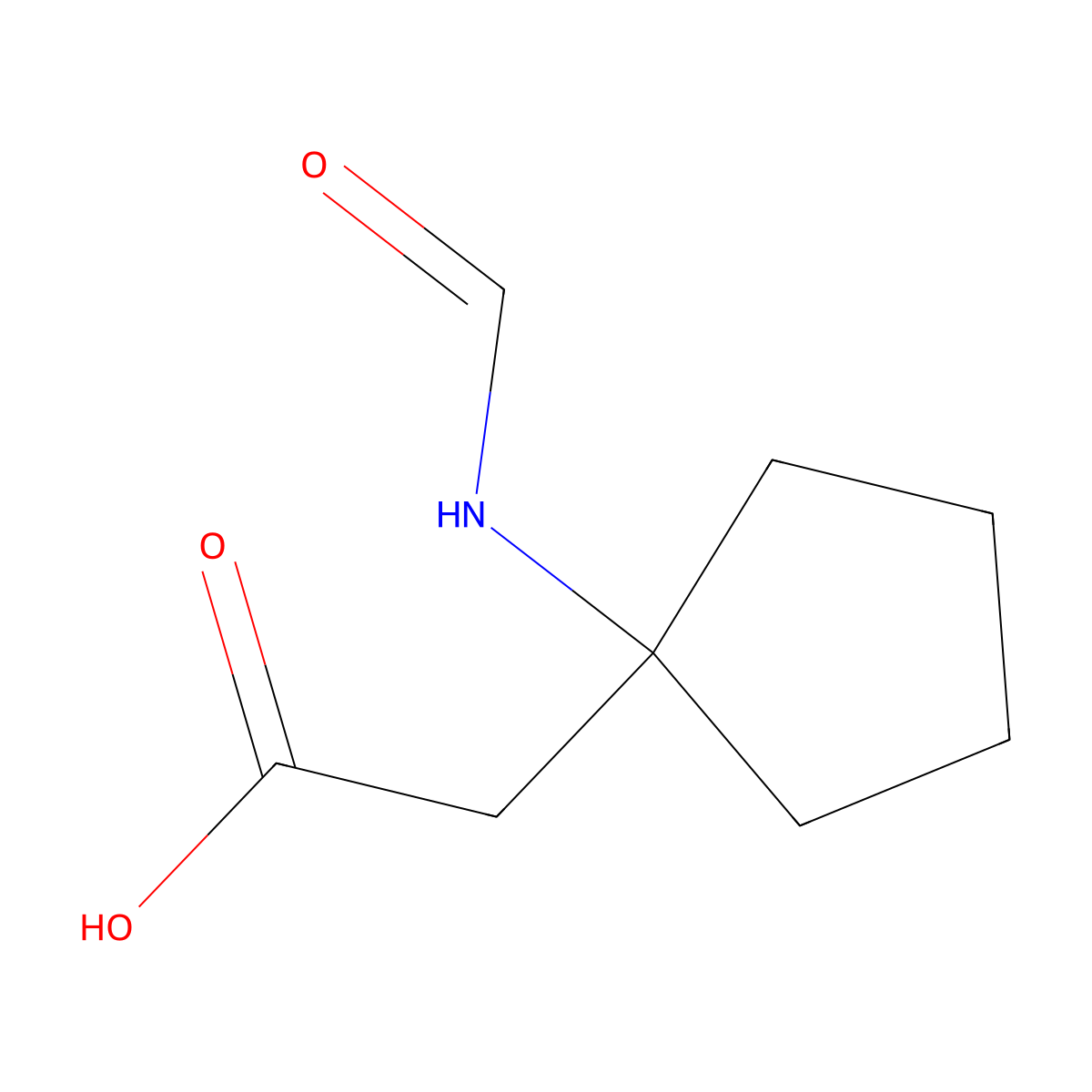 2-(1-Formamidocyclopentyl)acetic acid molecular structure, CAS 1339775-36-8