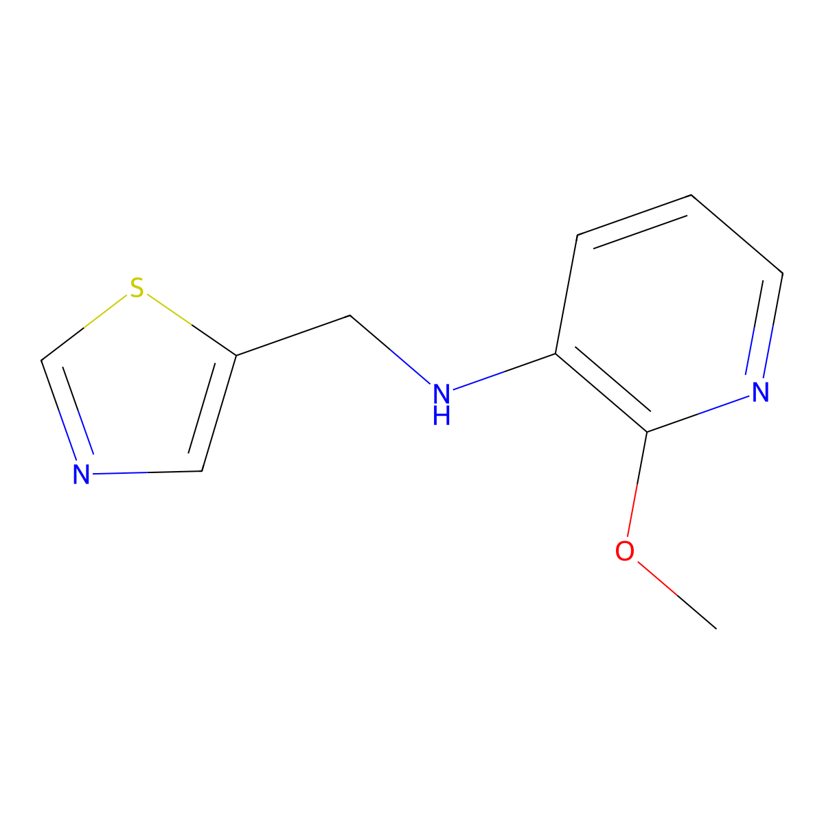 2-Methoxy-N-(thiazol-5-ylmethyl)pyridin-3-amine molecular structure, CAS 1339778-56-1