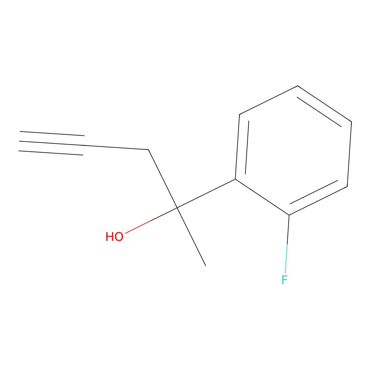 2-(2-Fluorophenyl)pent-4-yn-2-ol molecular structure, CAS 1339779-57-5