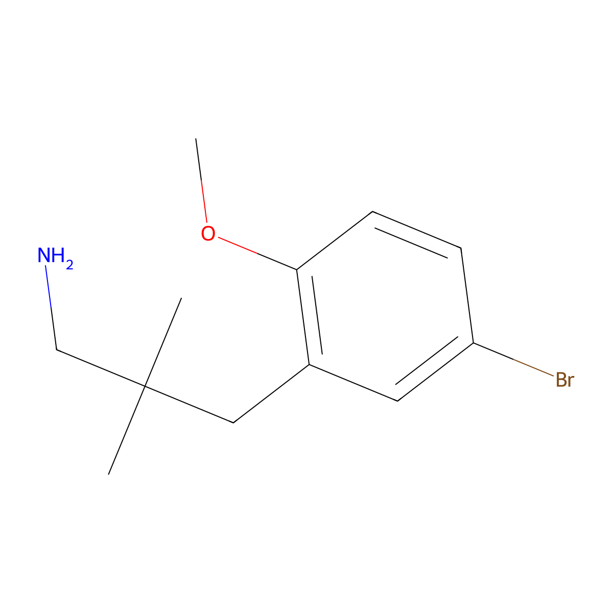 3-(5-Bromo-2-methoxyphenyl)-2,2-dimethylpropan-1-amine molecular structure, CAS 1339779-75-7