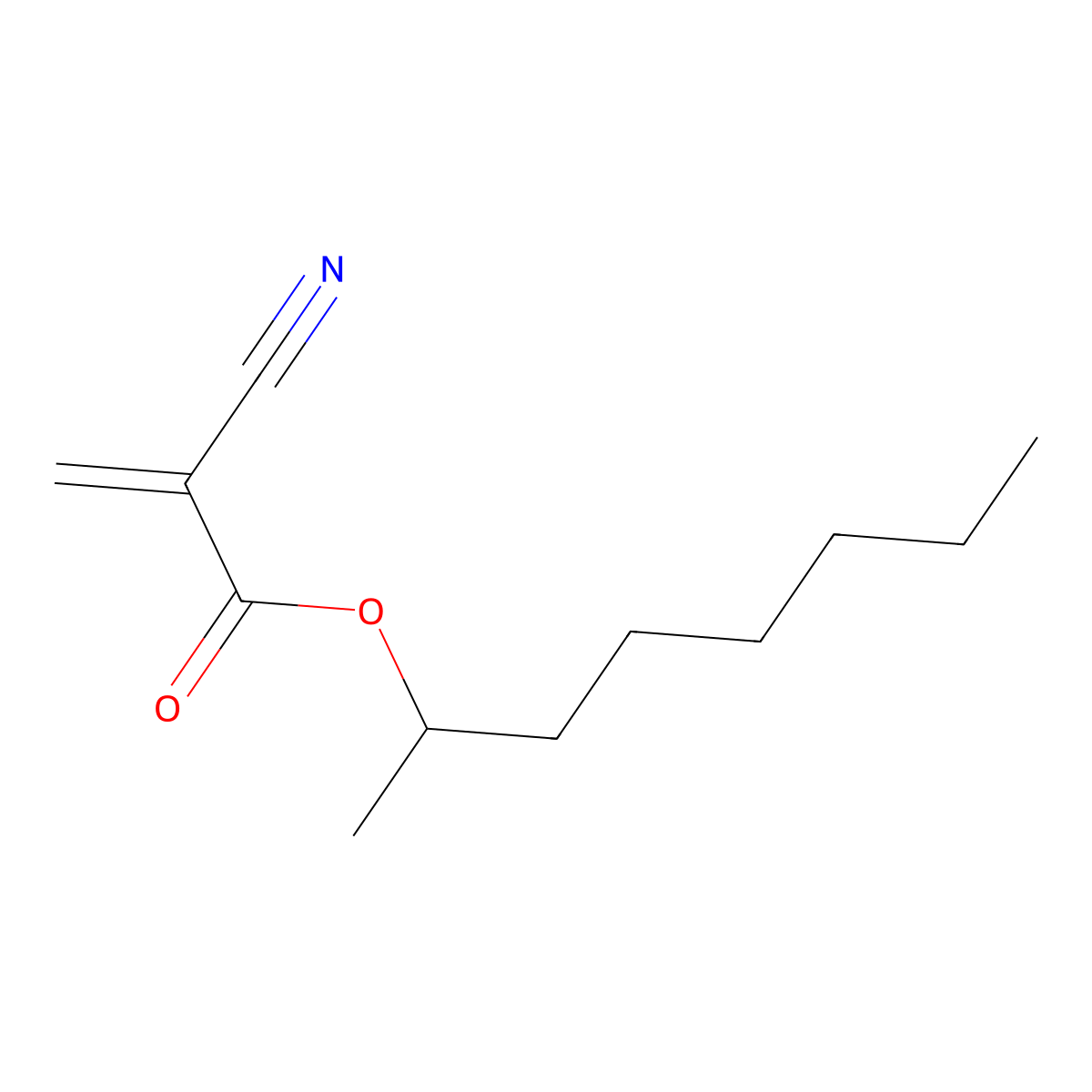 2-Octyl Cyanoacrylate molecular structure, CAS 133978-15-1