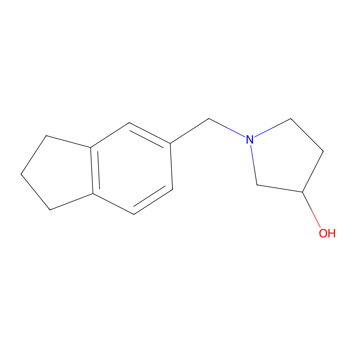1-((2,3-Dihydro-1H-inden-5-yl)methyl)pyrrolidin-3-ol molecular structure, CAS 1339780-02-7