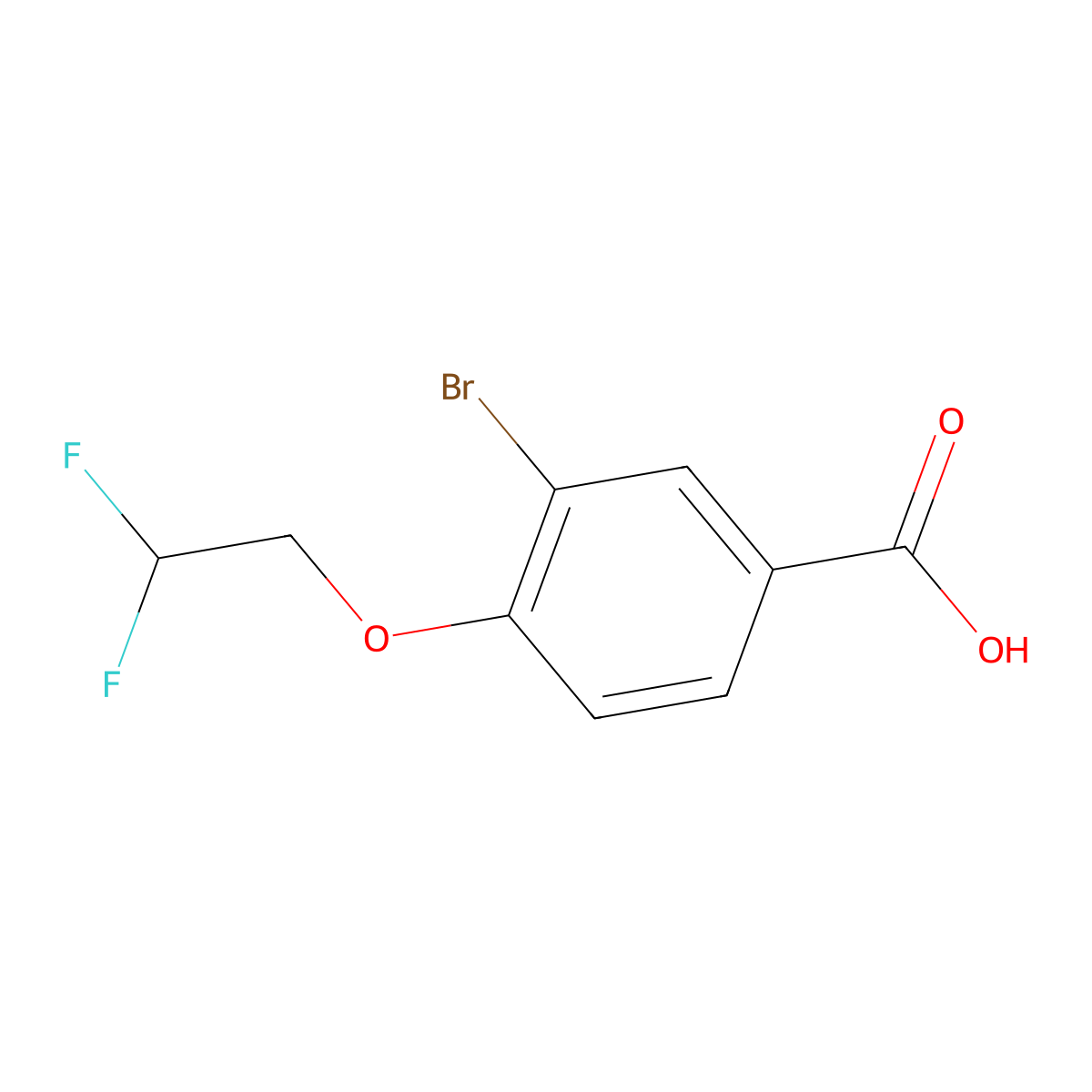 3-Bromo-4-(2,2-difluoroethoxy)benzoic acid molecular structure, CAS 1339780-72-1