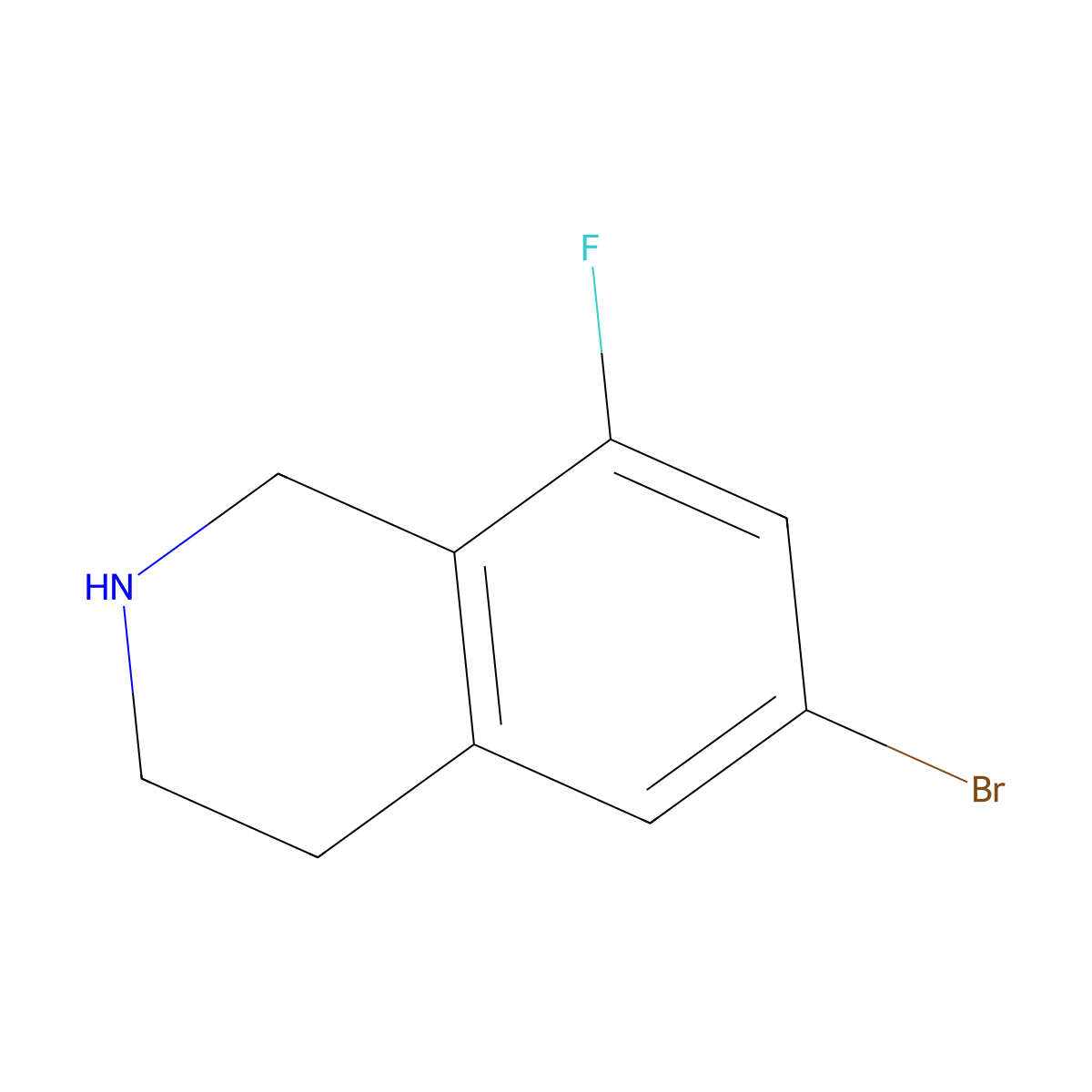 6-Bromo-8-fluoro-1,2,3,4-tetrahydroisoquinoline molecular structure, CAS 1339780-81-2