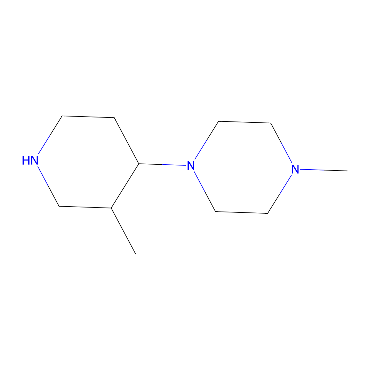 1-Methyl-4-(3-methylpiperidin-4-yl)piperazine molecular structure, CAS 1339782-26-1