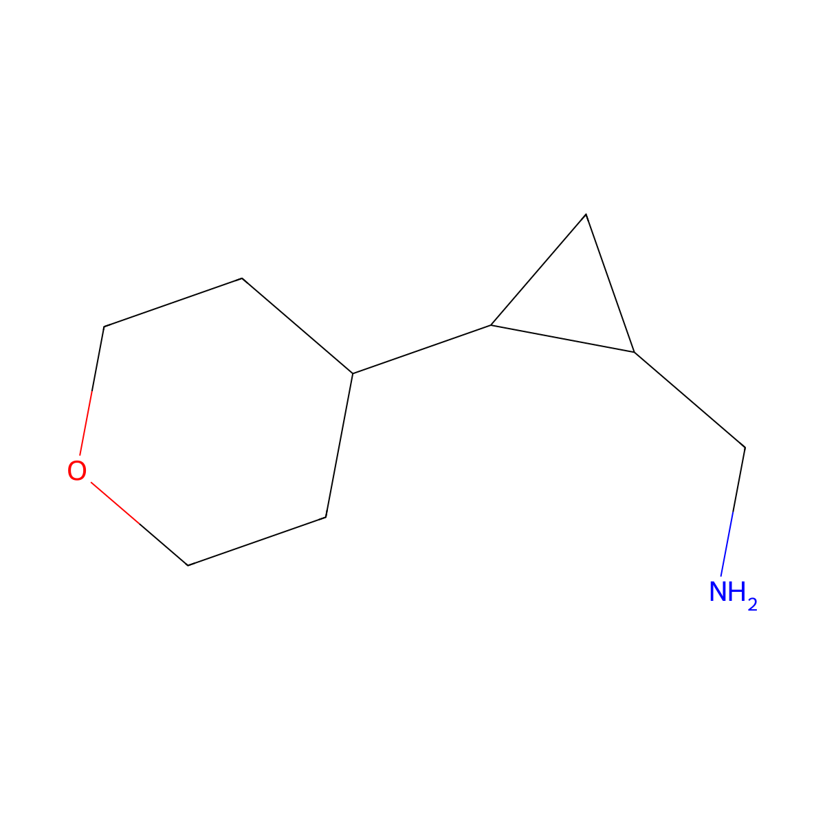 [2-(Oxan-4-yl)cyclopropyl]methanamine molecular structure, CAS 1339784-36-9