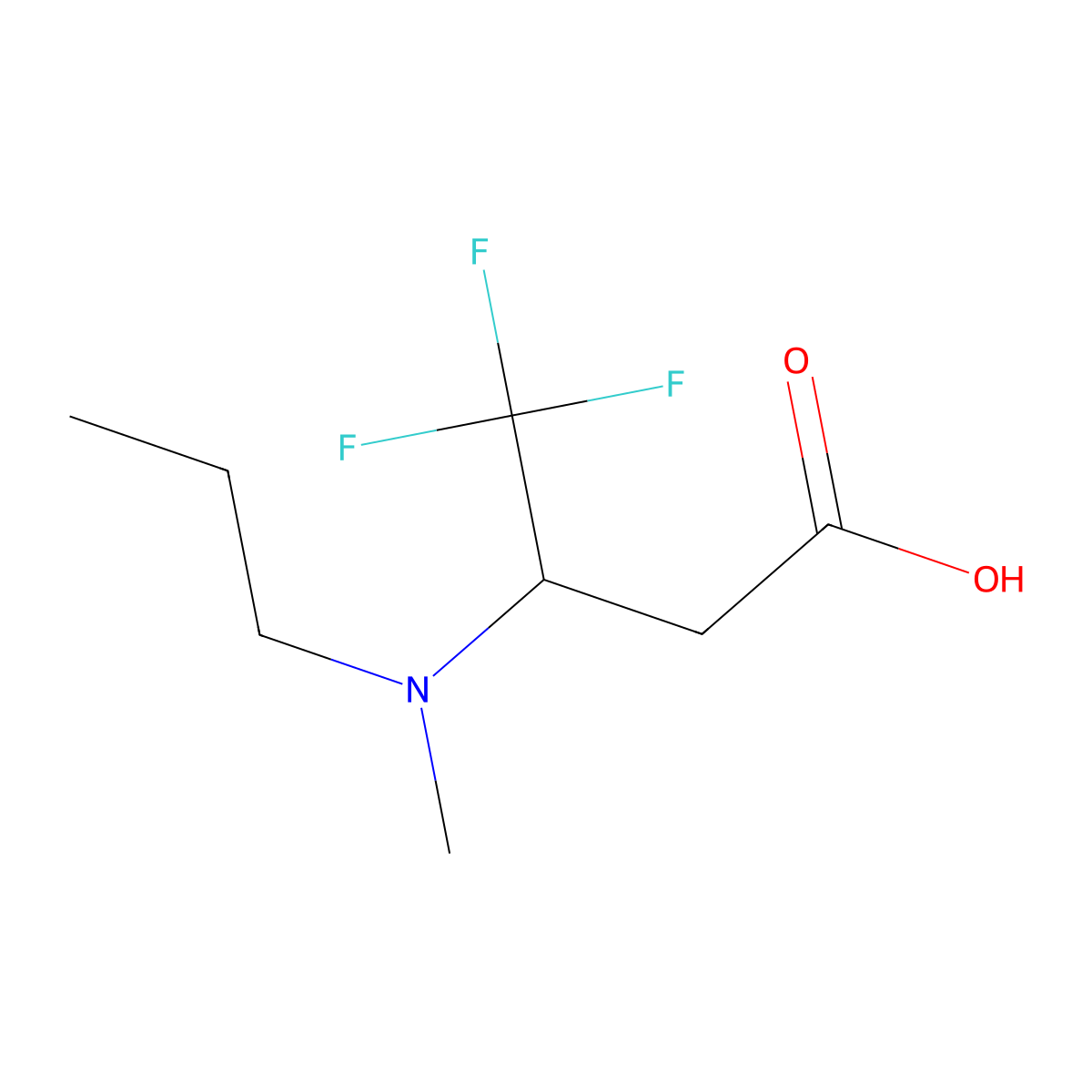 4,4,4-Trifluoro-3-[methyl(propyl)amino]butanoic acid molecular structure, CAS 1339784-53-0