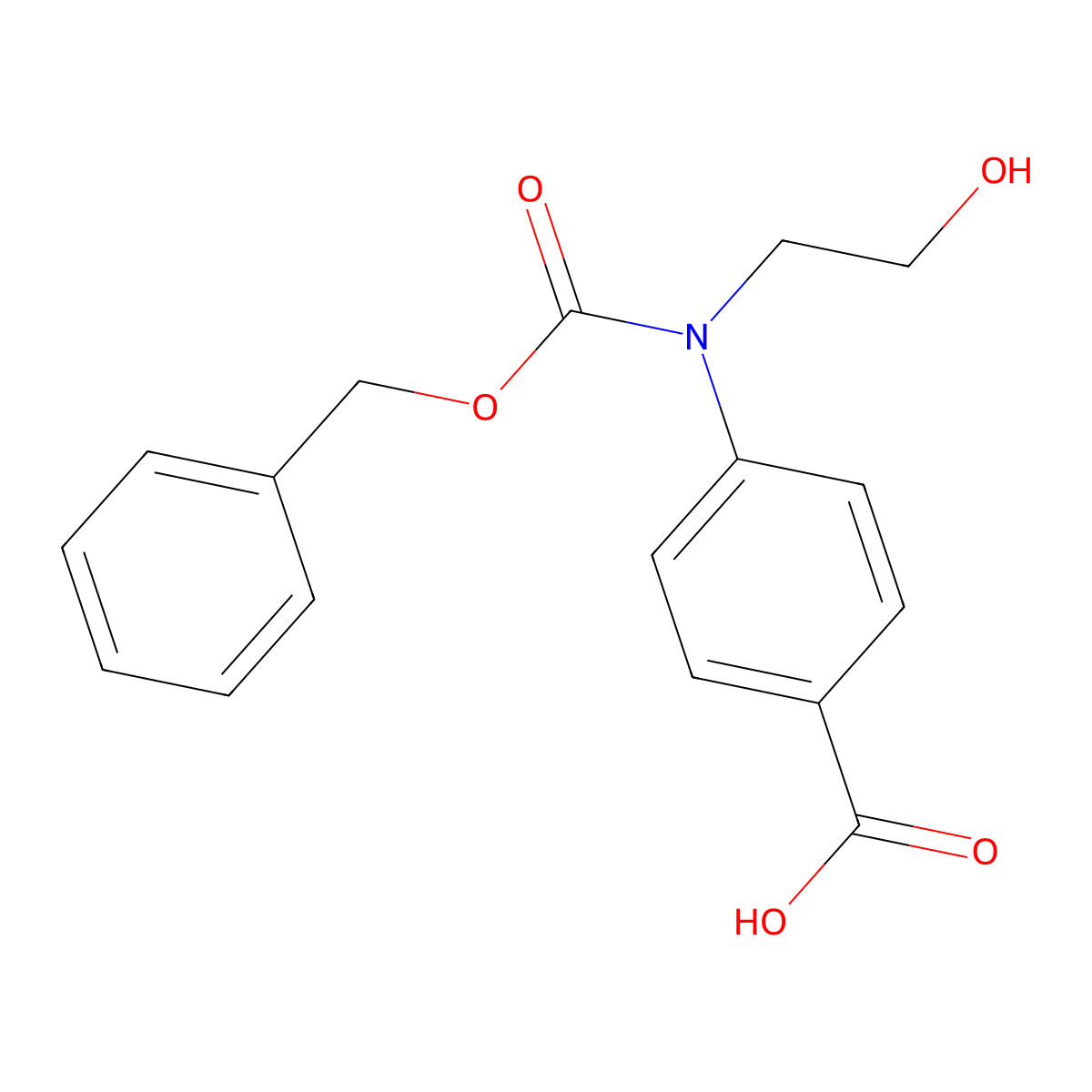4-{[(Benzyloxy)carbonyl](2-hydroxyethyl)amino}benzoic acid molecular structure, CAS 1339784-63-2