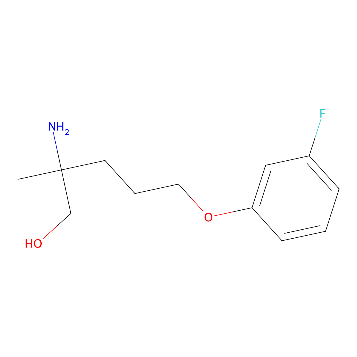 2-Amino-5-(3-fluorophenoxy)-2-methylpentan-1-ol molecular structure, CAS 1339786-35-4