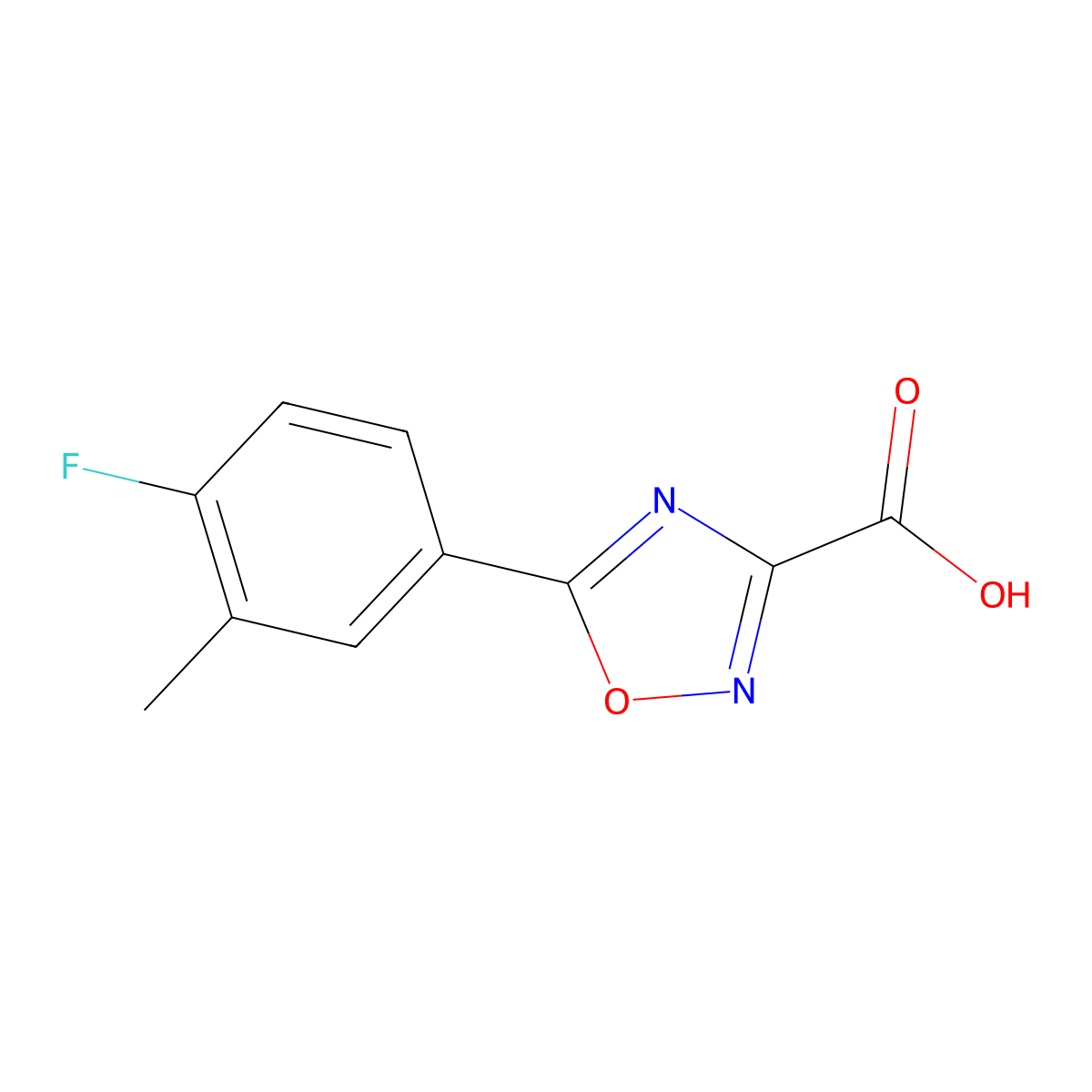 5-(4-Fluoro-3-methylphenyl)-1,2,4-oxadiazole-3-carboxylic acid molecular structure, CAS 1339786-83-2