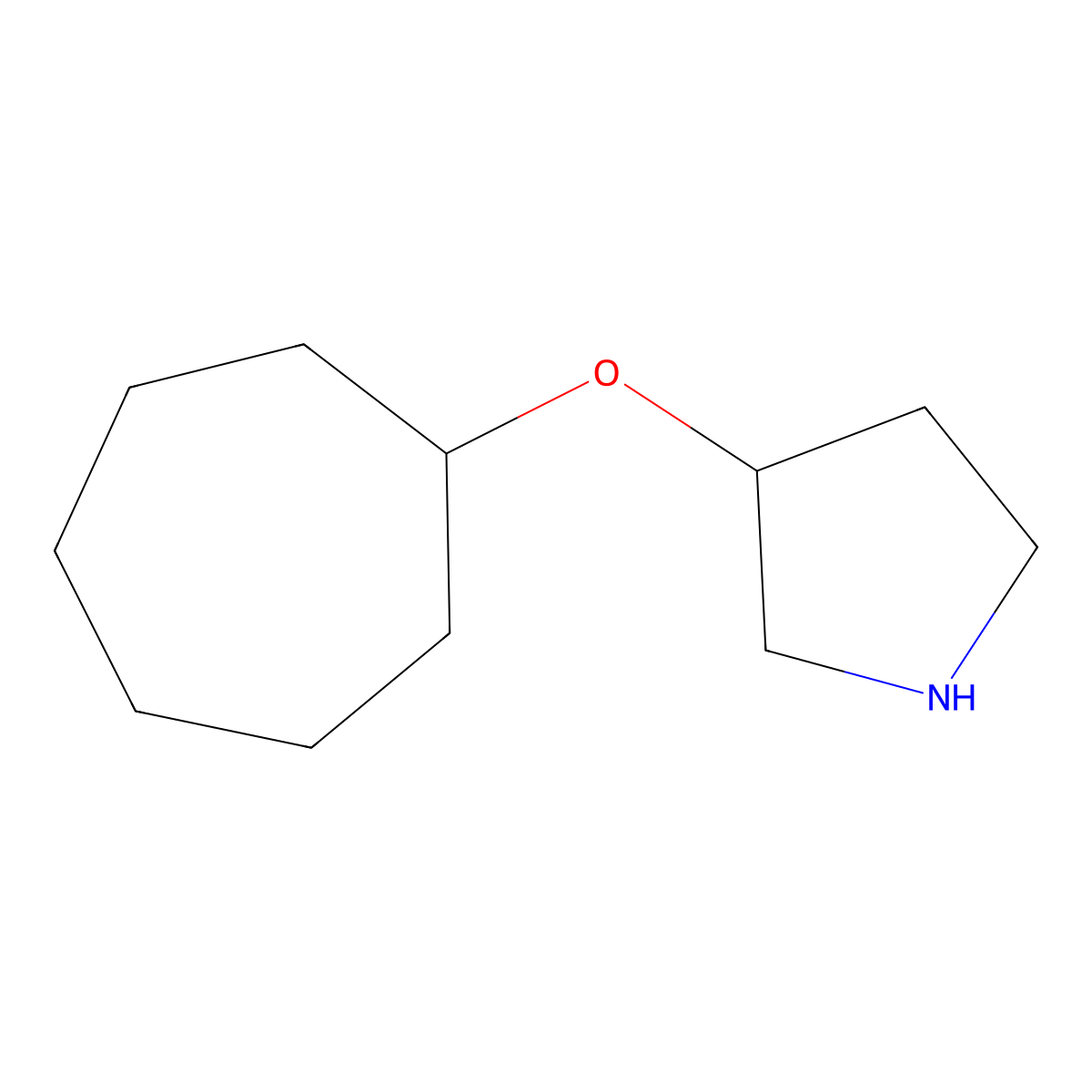 3-(Cycloheptyloxy)pyrrolidine molecular structure, CAS 1339786-95-6