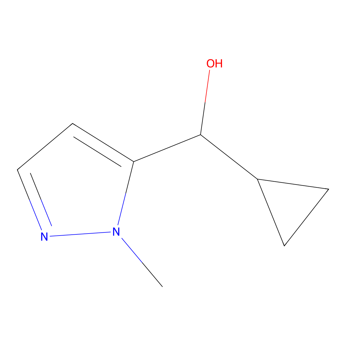 cyclopropyl(1-methyl-1H-pyrazol-5-yl)methanol molecular structure, CAS 1339787-34-6