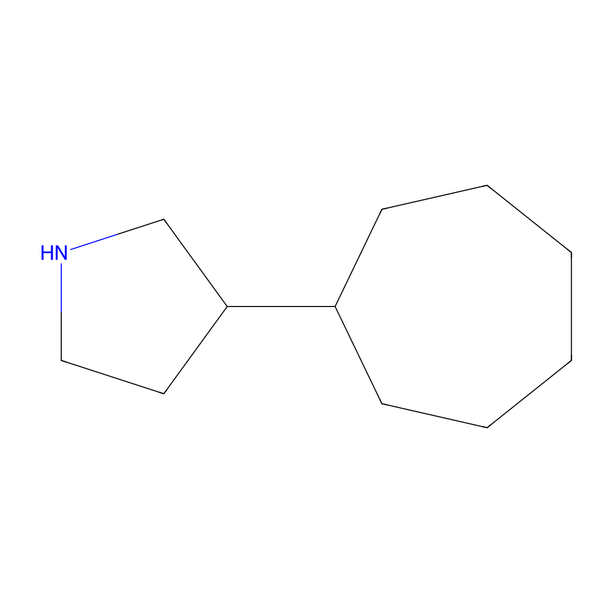 3-Cycloheptylpyrrolidine molecular structure, CAS 1339788-62-3