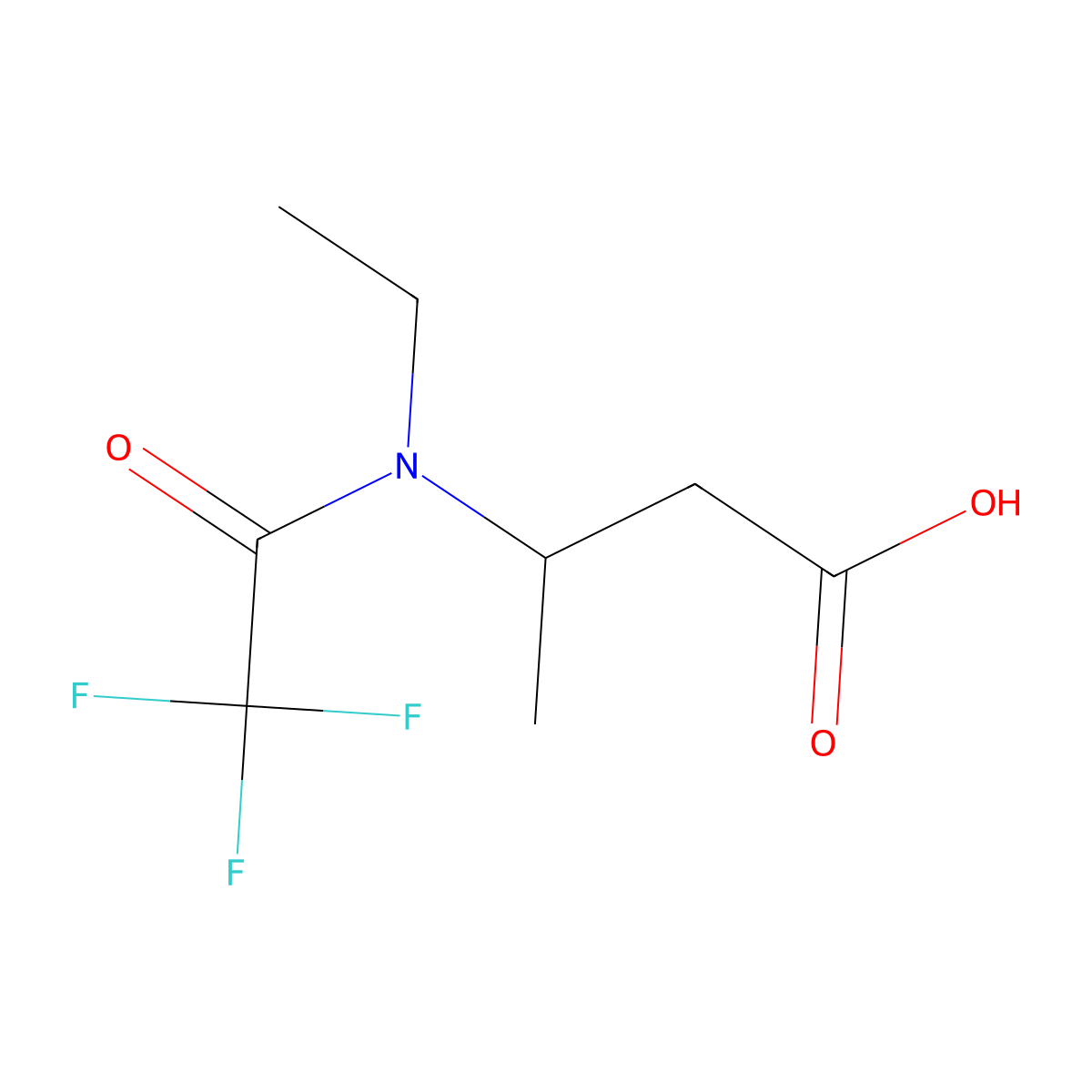 3-(N-ethyl-2,2,2-trifluoroacetamido)butanoic acid molecular structure, CAS 1339789-30-8