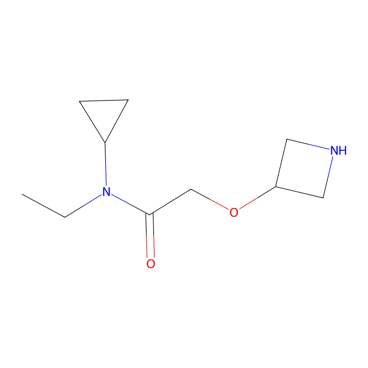 2-(azetidin-3-yloxy)-N-cyclopropyl-N-ethylacetamide molecular structure, CAS 1339789-82-0
