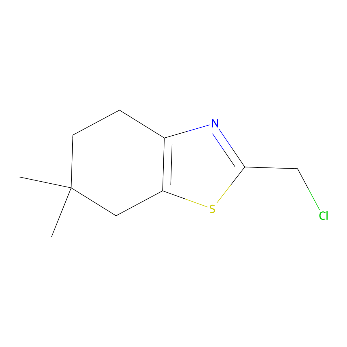 2-(Chloromethyl)-6,6-dimethyl-4,5,6,7-tetrahydro-1,3-benzothiazole molecular structure, CAS 1339790-57-6