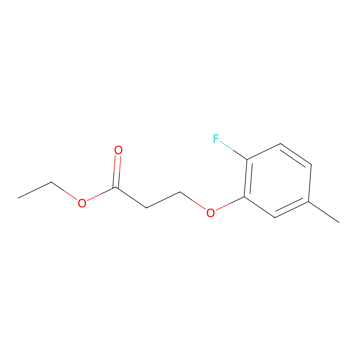 Ethyl 3-(2-fluoro-5-methyl-phenoxy)propanoate molecular structure, CAS 1339791-89-7