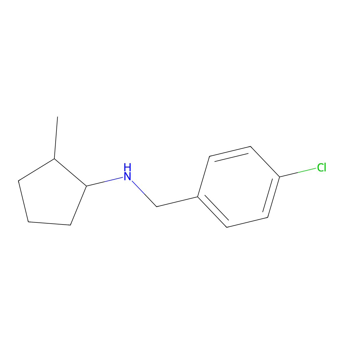 N-[(4-chlorophenyl)methyl]-2-methylcyclopentan-1-amine molecular structure, CAS 1339792-87-8