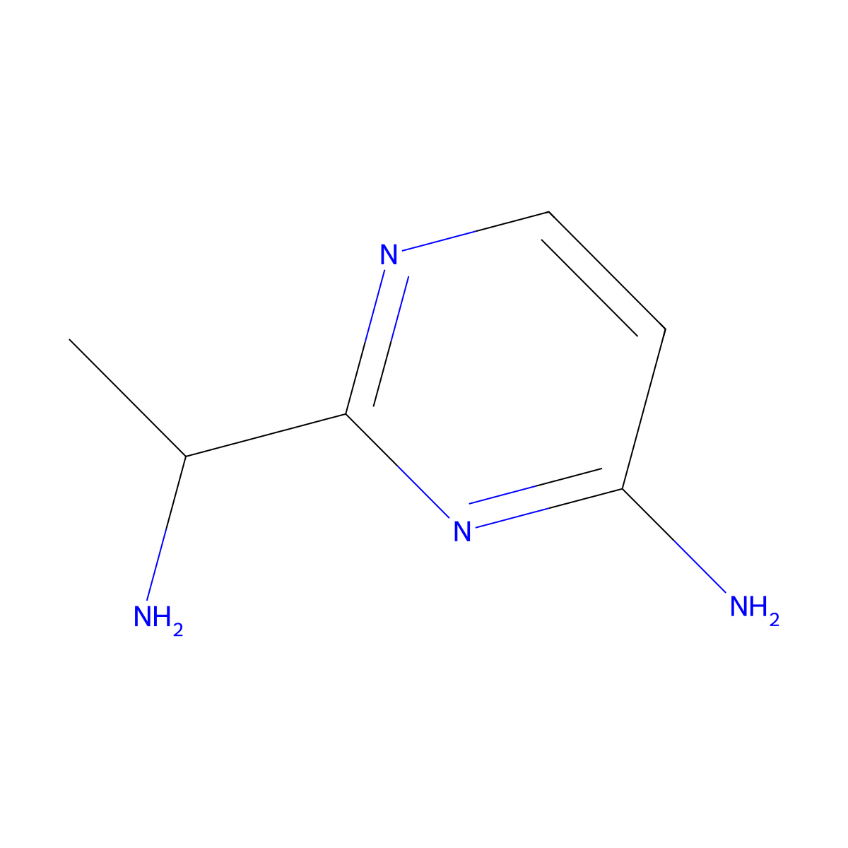 2-(1-Aminoethyl)pyrimidin-4-amine molecular structure, CAS 1339792-99-2