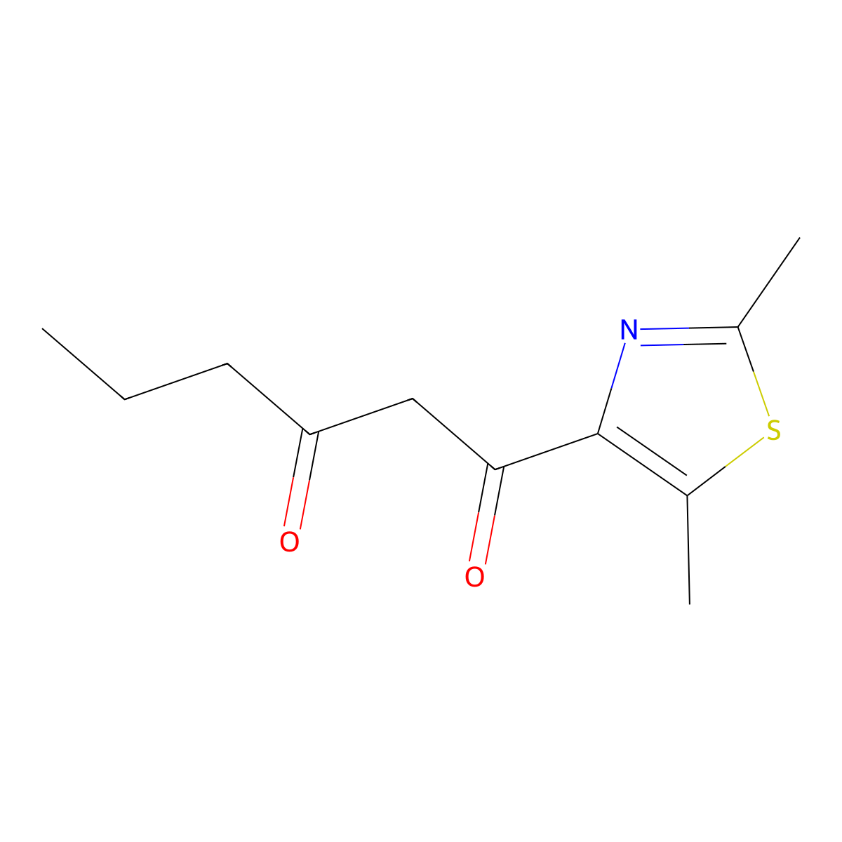 1-(2,5-Dimethylthiazol-4-yl)hexane-1,3-dione molecular structure, CAS 1339793-68-8