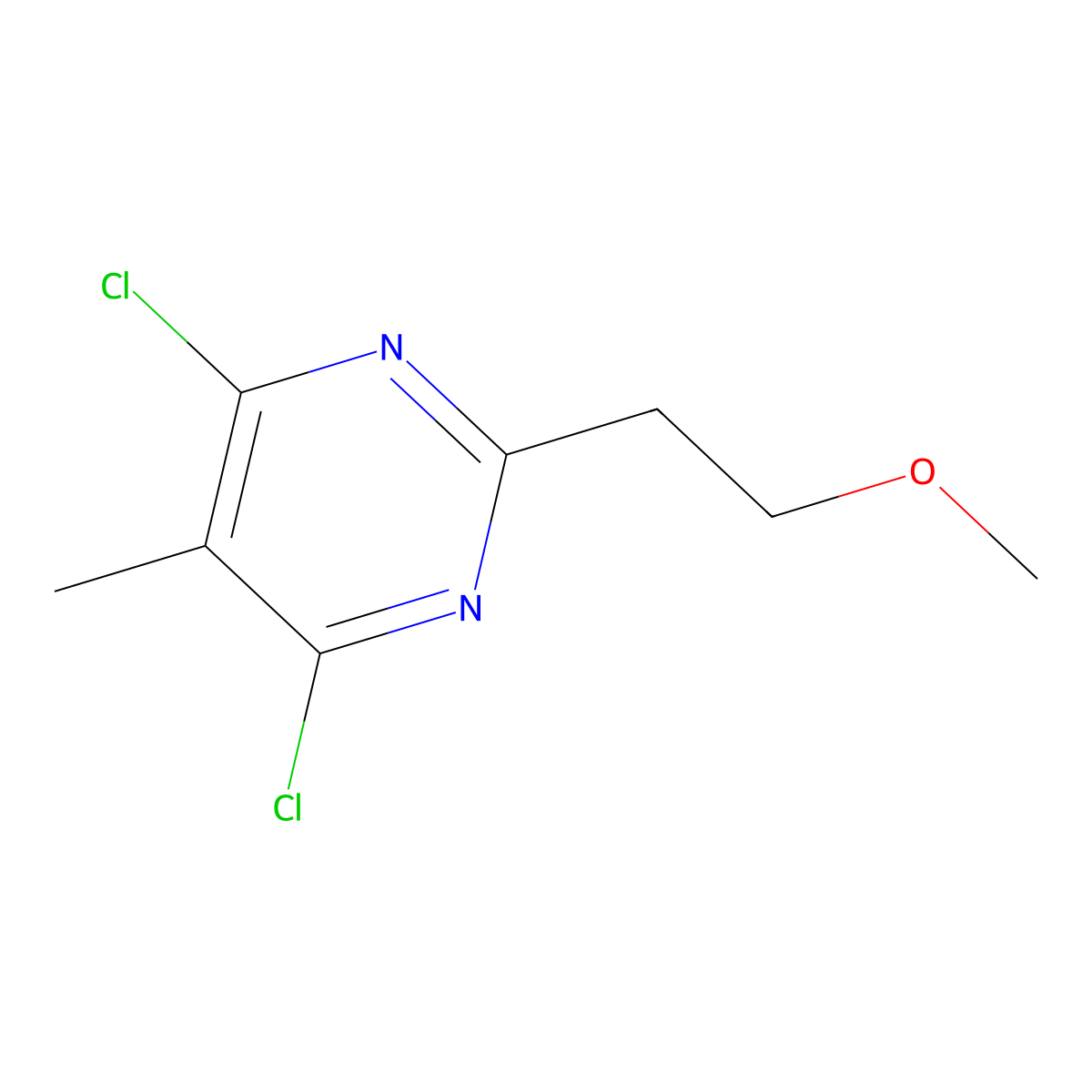 4,6-Dichloro-2-(2-methoxyethyl)-5-methylpyrimidine molecular structure, CAS 1339794-15-8