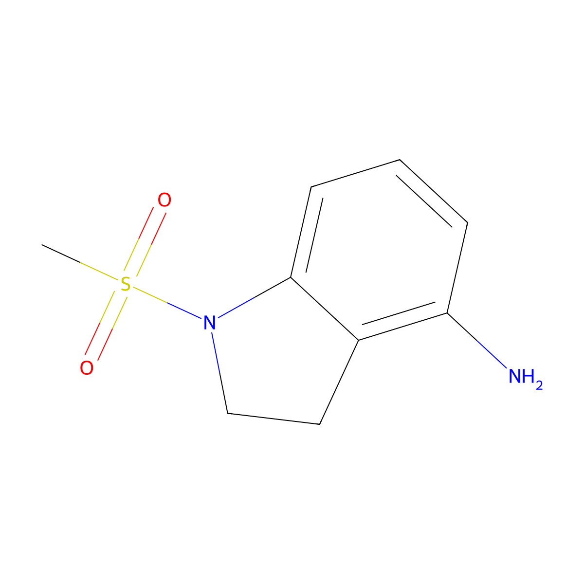 1-methanesulfonyl-2,3-dihydro-1H-indol-4-amine molecular structure, CAS 1339796-41-6