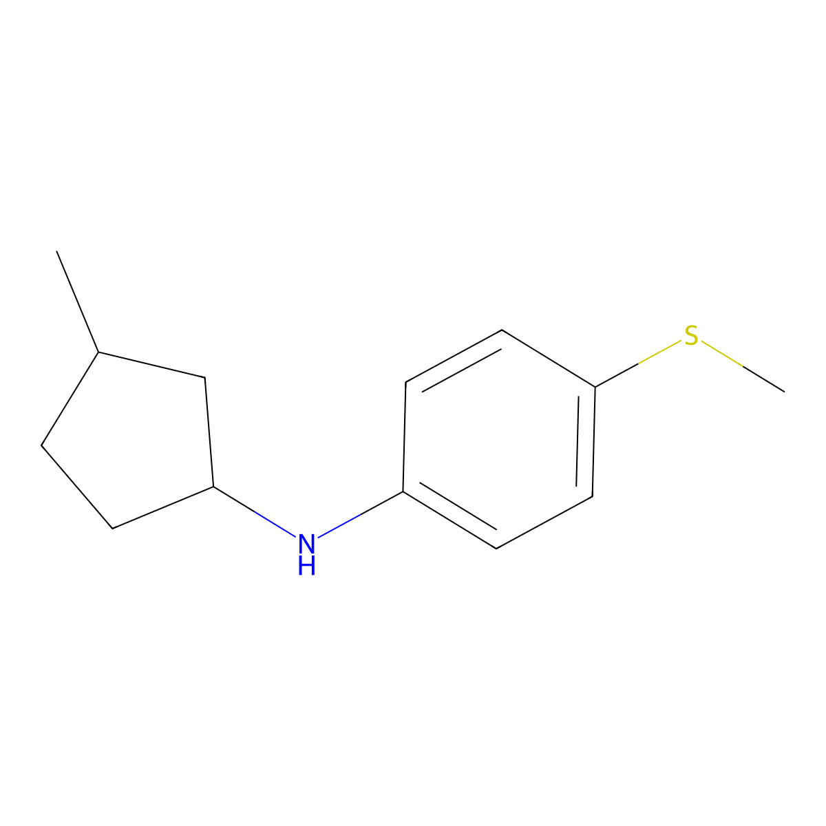 N-(3-Methylcyclopentyl)-4-(methylsulfanyl)aniline molecular structure, CAS 1339799-58-4