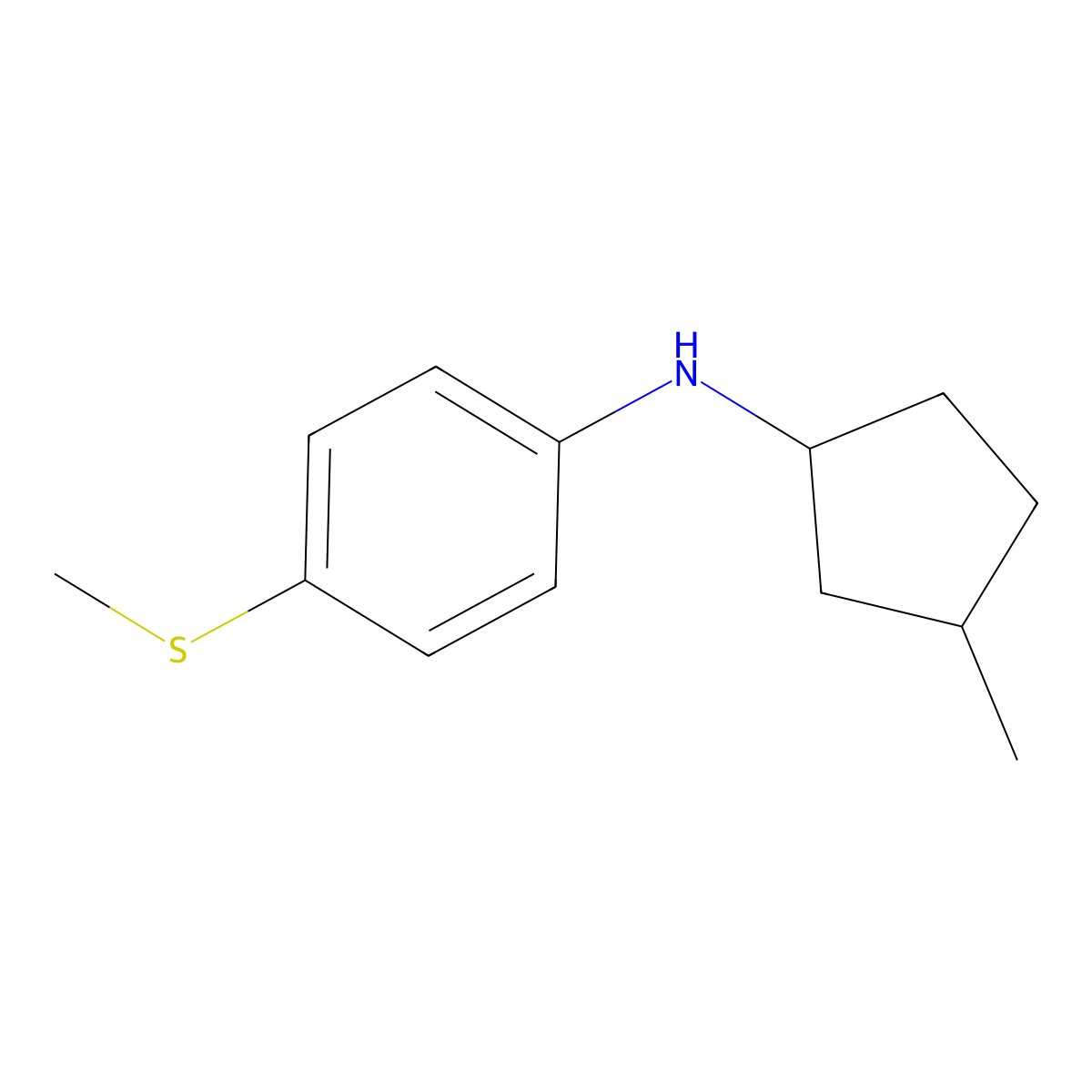 N-(3-Methylcyclopentyl)-4-(methylsulfanyl)aniline molecular structure, CAS 1339799-58-4