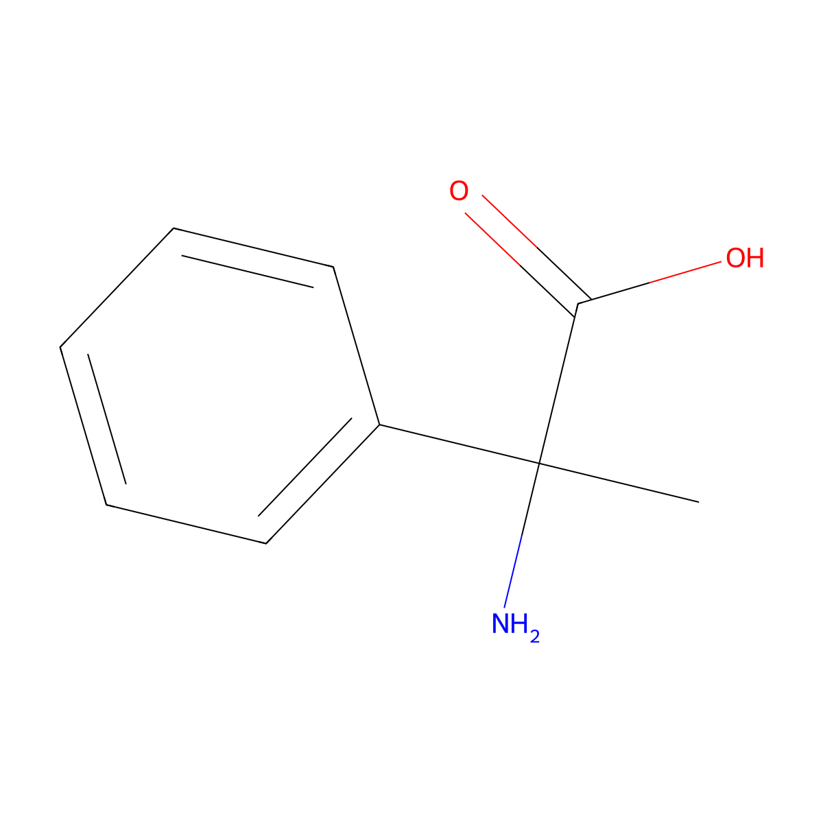 (2S)-2-amino-2-phenylpropanoic acid molecular structure, CAS 13398-26-0