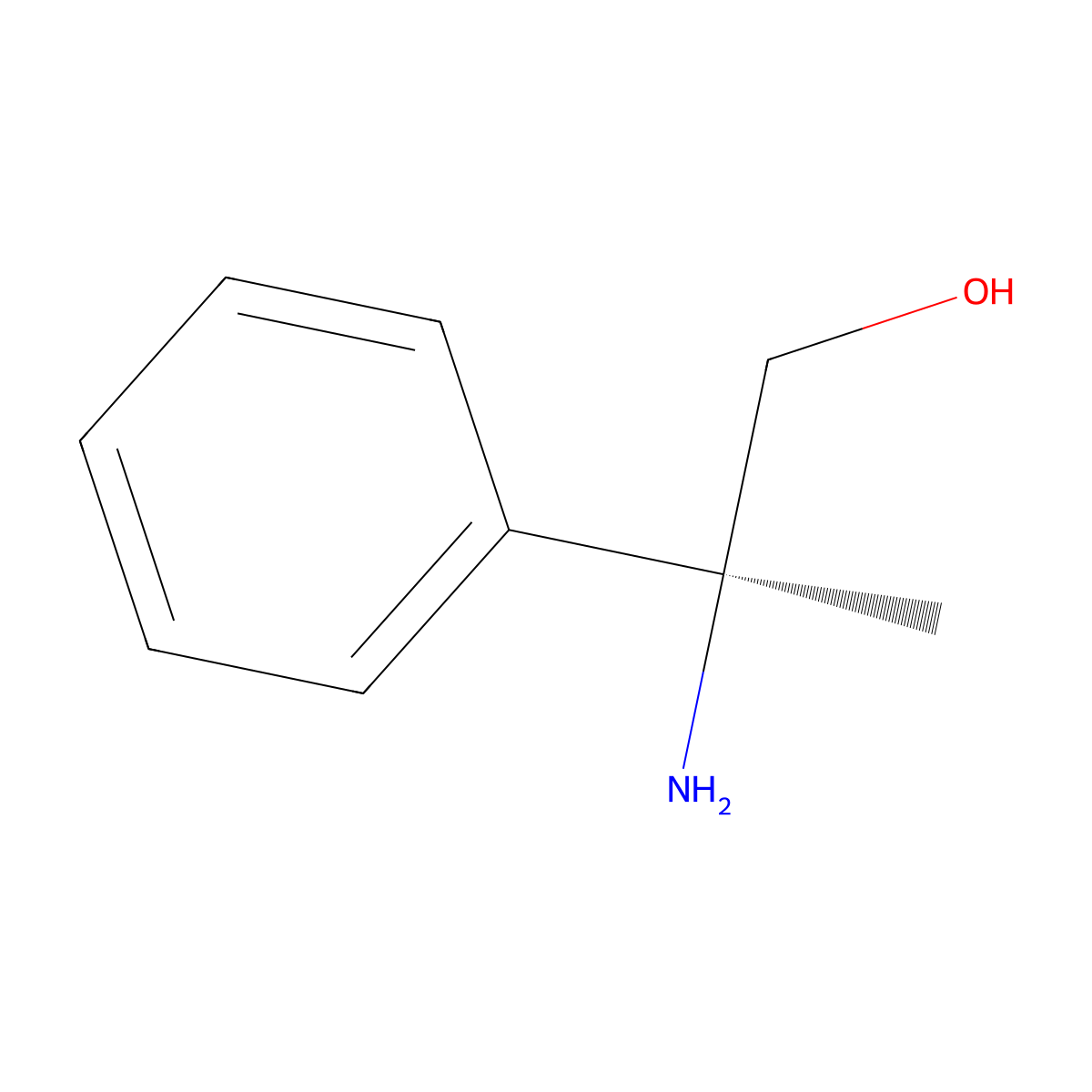 (S)-2-Amino-2-phenyl-1-propanol molecular structure, CAS 13398-53-3