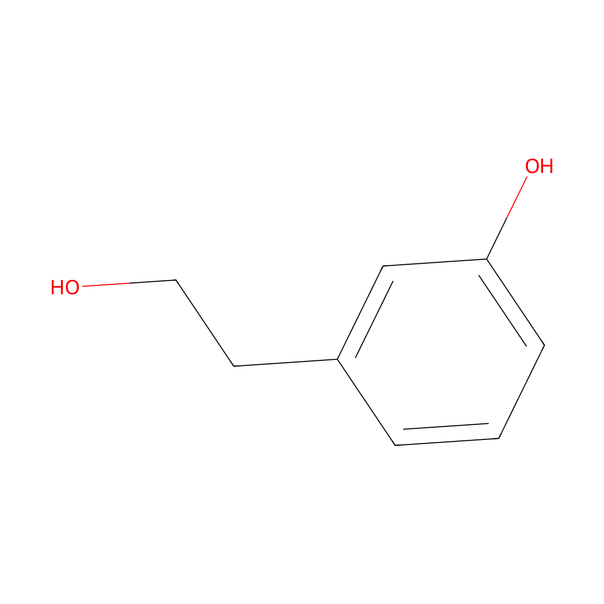 3-Hydroxyphenethyl alcohol molecular structure, CAS 13398-94-2